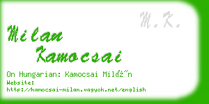 milan kamocsai business card